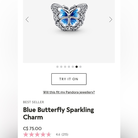 🦋💙BLUE BUTTERFLY DANGLE & SPARKLING CHARM SET💙🦋SPECIAL OFFER AVAILABLE BELOW - Picture 3 of 12